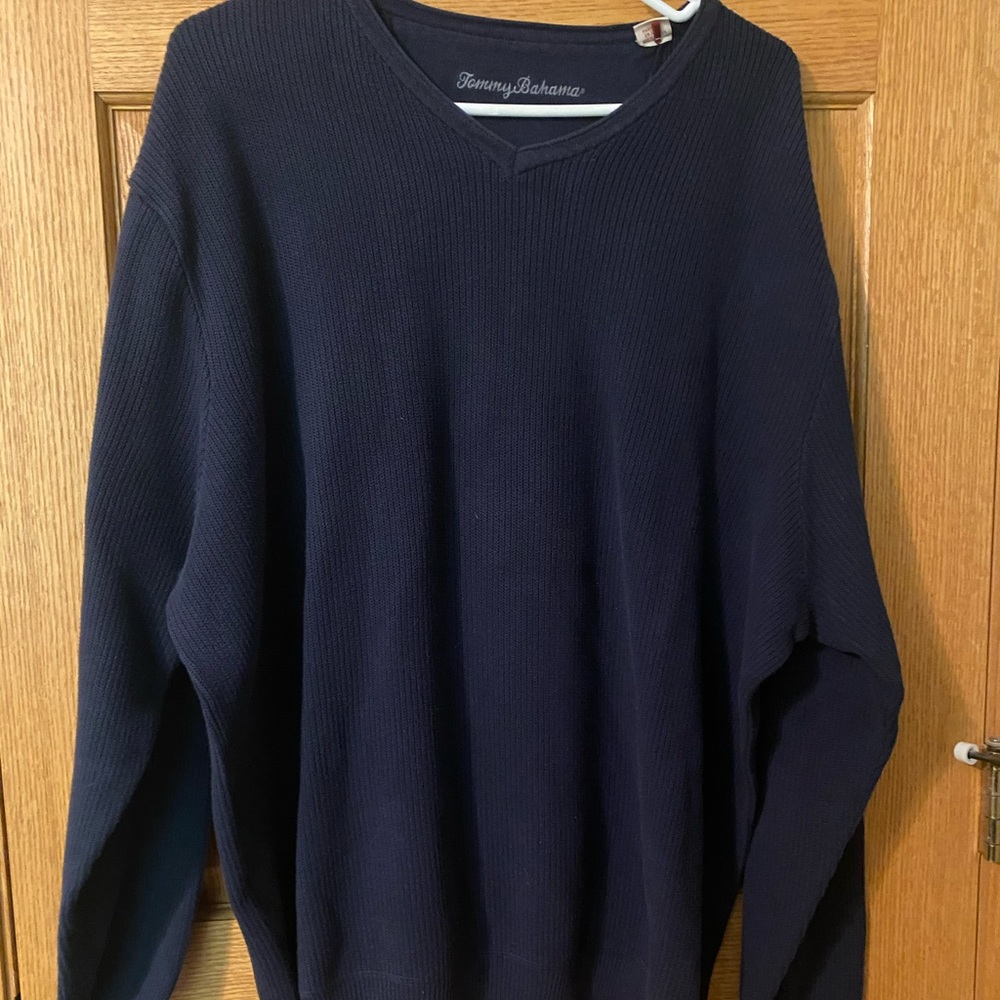 XXL Tommy Bahama waffleknit Navy sweater
